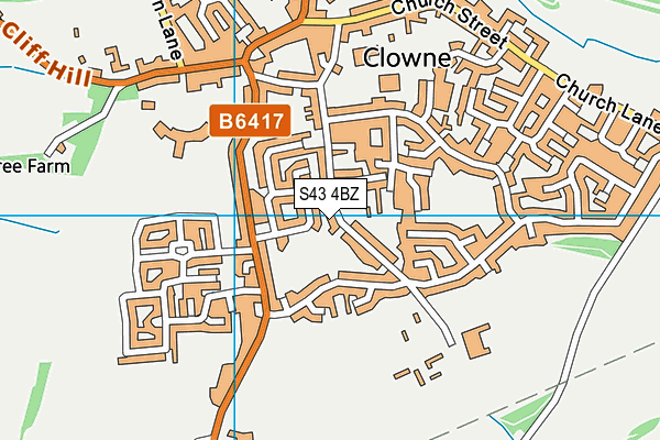 S43 4BZ map - OS VectorMap District (Ordnance Survey)