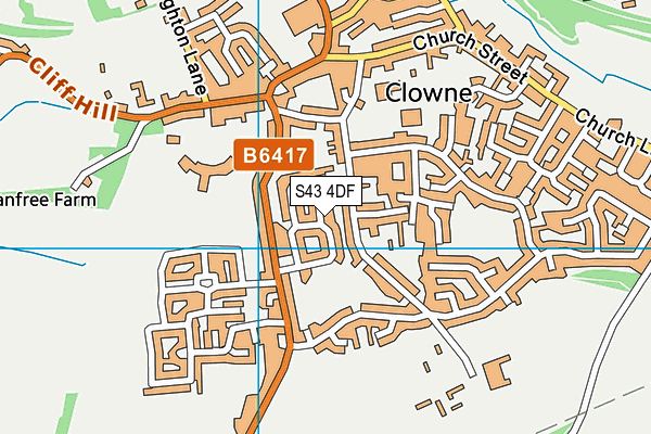 S43 4DF map - OS VectorMap District (Ordnance Survey)