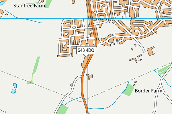 S43 4DQ map - OS VectorMap District (Ordnance Survey)