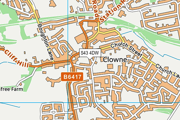 S43 4DW map - OS VectorMap District (Ordnance Survey)