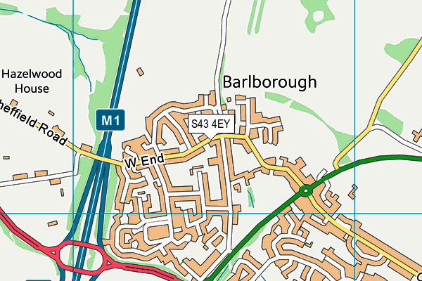 S43 4EY map - OS VectorMap District (Ordnance Survey)