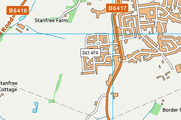 S43 4FA map - OS VectorMap District (Ordnance Survey)
