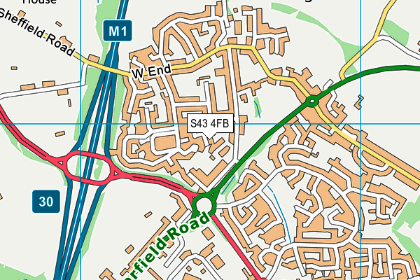 S43 4FB map - OS VectorMap District (Ordnance Survey)