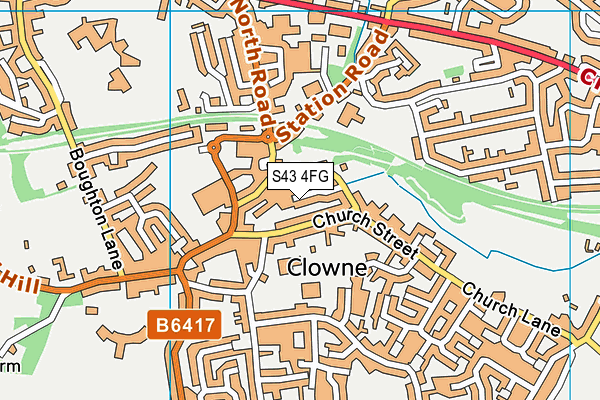 S43 4FG map - OS VectorMap District (Ordnance Survey)