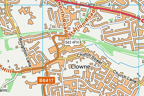 S43 4FH map - OS VectorMap District (Ordnance Survey)