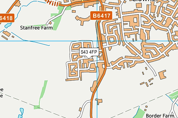 S43 4FP map - OS VectorMap District (Ordnance Survey)