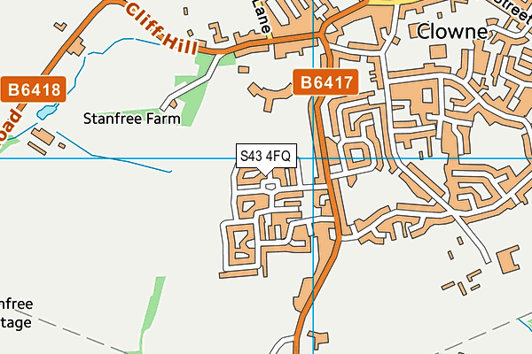 S43 4FQ map - OS VectorMap District (Ordnance Survey)