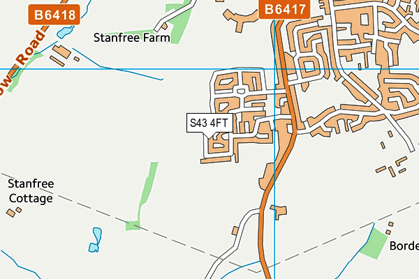 S43 4FT map - OS VectorMap District (Ordnance Survey)