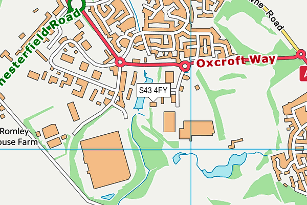 S43 4FY map - OS VectorMap District (Ordnance Survey)