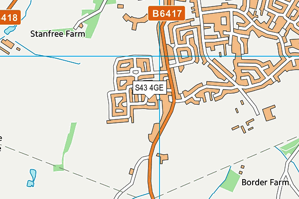S43 4GE map - OS VectorMap District (Ordnance Survey)