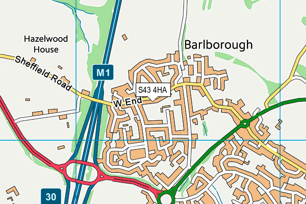 S43 4HA map - OS VectorMap District (Ordnance Survey)