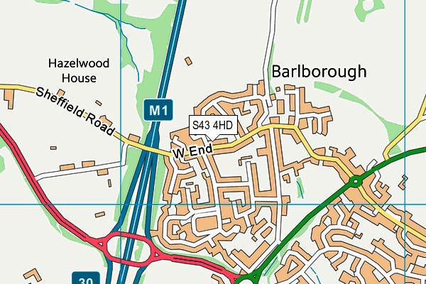 S43 4HD map - OS VectorMap District (Ordnance Survey)