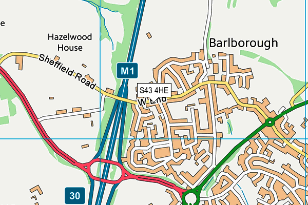 S43 4HE map - OS VectorMap District (Ordnance Survey)