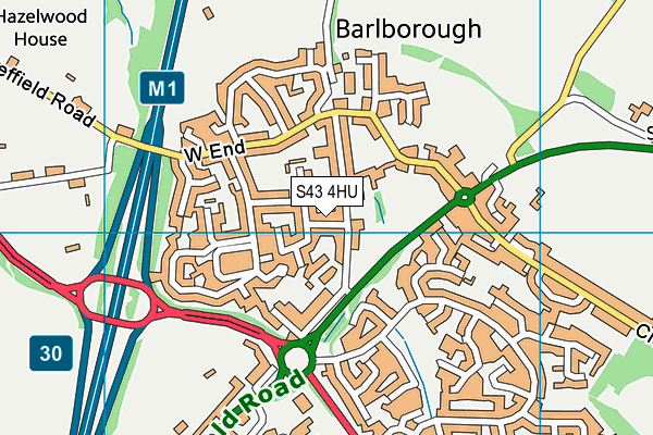 S43 4HU map - OS VectorMap District (Ordnance Survey)