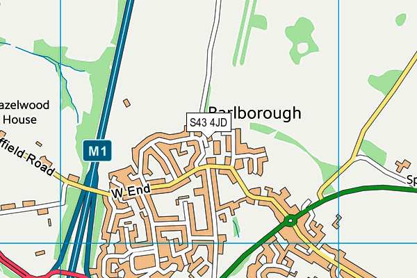 S43 4JD map - OS VectorMap District (Ordnance Survey)