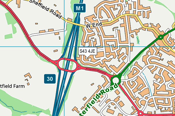 S43 4JE map - OS VectorMap District (Ordnance Survey)