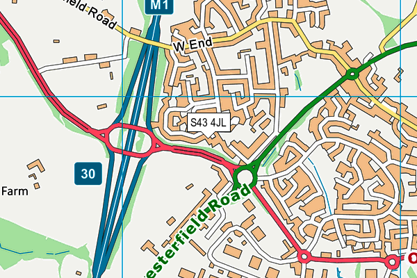 S43 4JL map - OS VectorMap District (Ordnance Survey)