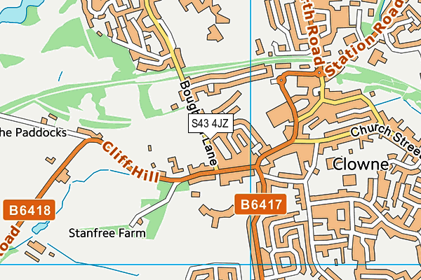 S43 4JZ map - OS VectorMap District (Ordnance Survey)