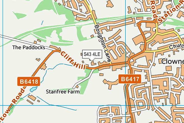 S43 4LE map - OS VectorMap District (Ordnance Survey)