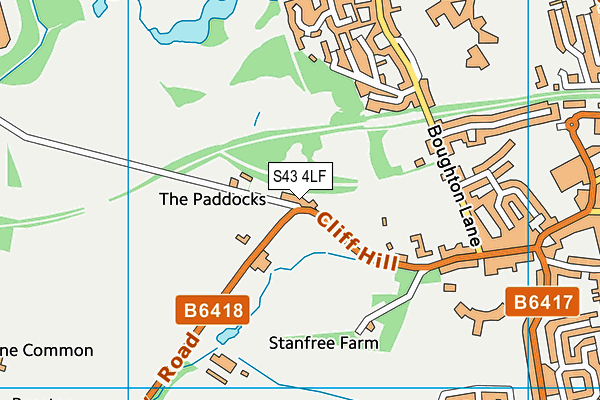 S43 4LF map - OS VectorMap District (Ordnance Survey)