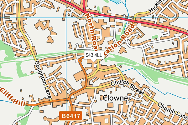 S43 4LL map - OS VectorMap District (Ordnance Survey)