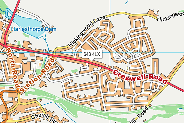 S43 4LX map - OS VectorMap District (Ordnance Survey)