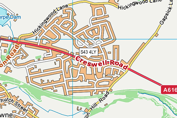 S43 4LY map - OS VectorMap District (Ordnance Survey)