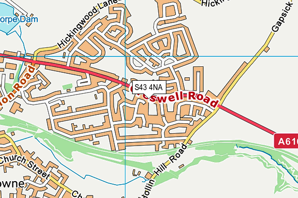 S43 4NA map - OS VectorMap District (Ordnance Survey)