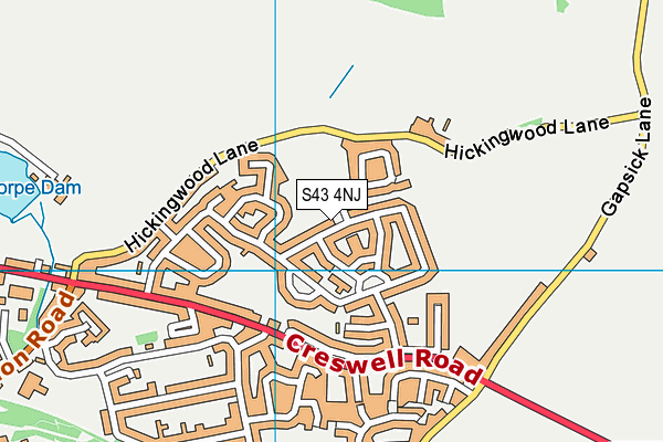 Clune Street Recreation Ground map (S43 4NJ) - OS VectorMap District (Ordnance Survey)
