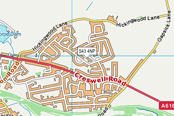 S43 4NP map - OS VectorMap District (Ordnance Survey)