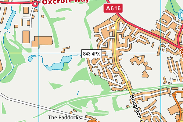 S43 4PX map - OS VectorMap District (Ordnance Survey)