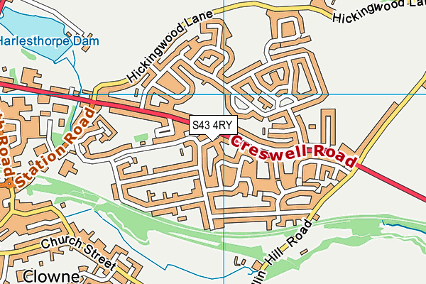 S43 4RY map - OS VectorMap District (Ordnance Survey)