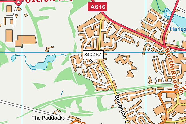S43 4SZ map - OS VectorMap District (Ordnance Survey)