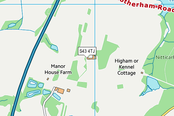 S43 4TJ map - OS VectorMap District (Ordnance Survey)