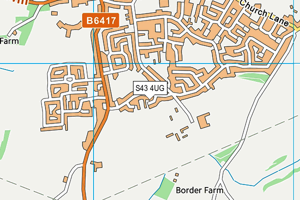 S43 4UG map - OS VectorMap District (Ordnance Survey)