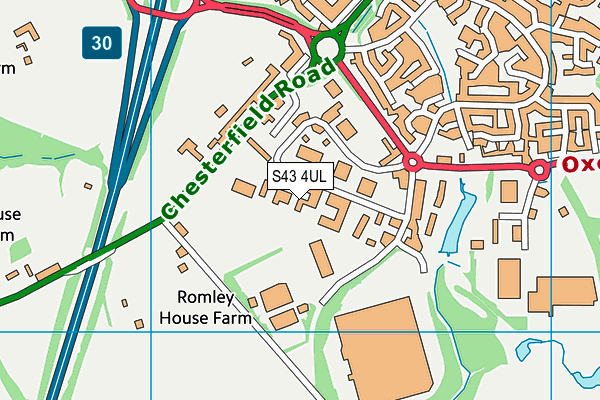 S43 4UL map - OS VectorMap District (Ordnance Survey)