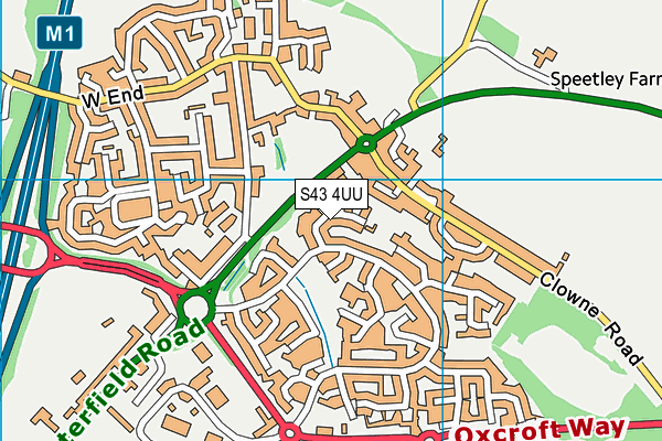 S43 4UU map - OS VectorMap District (Ordnance Survey)