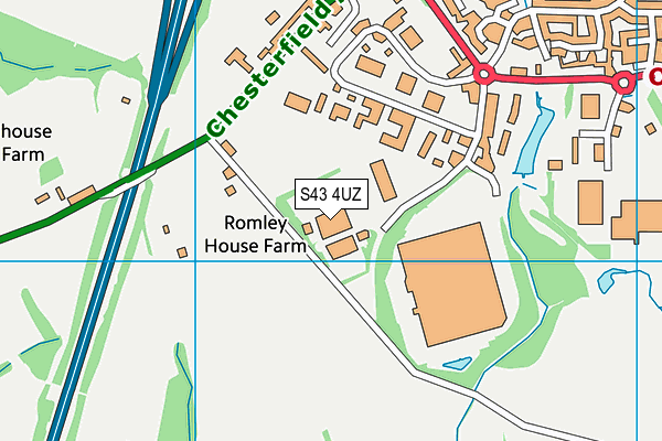S43 4UZ map - OS VectorMap District (Ordnance Survey)