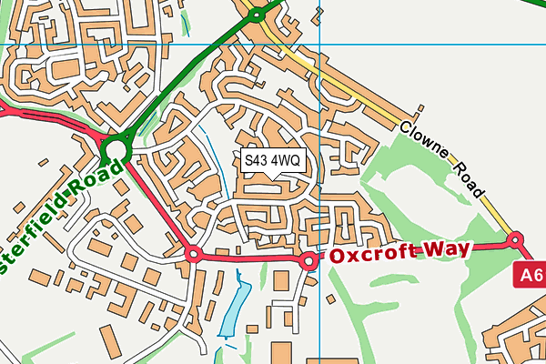 S43 4WQ map - OS VectorMap District (Ordnance Survey)