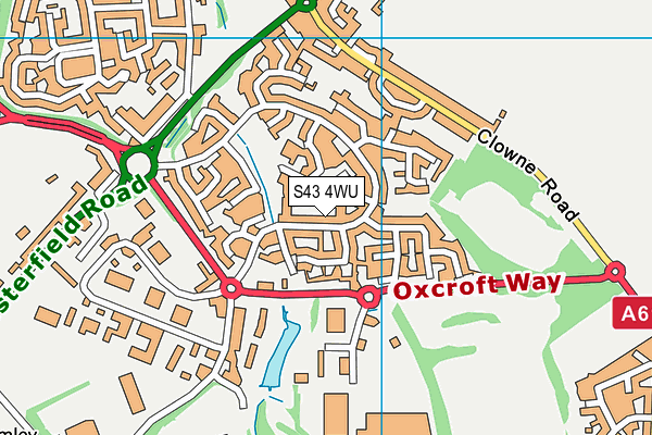 S43 4WU map - OS VectorMap District (Ordnance Survey)