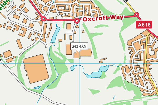 S43 4XN map - OS VectorMap District (Ordnance Survey)