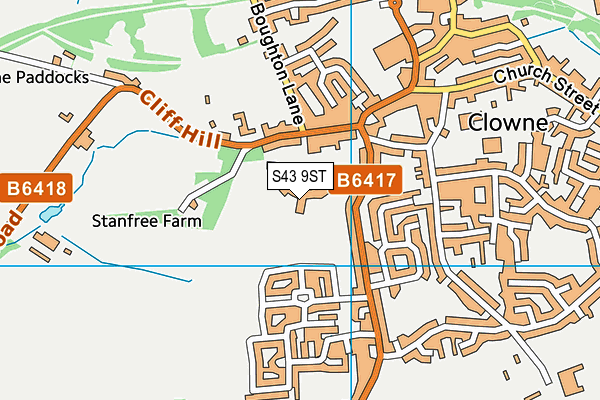 S43 9ST map - OS VectorMap District (Ordnance Survey)