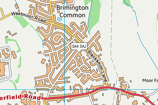 S44 5AJ map - OS VectorMap District (Ordnance Survey)