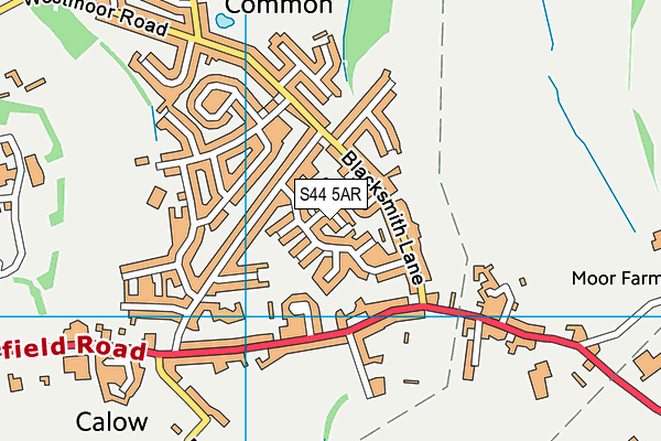 S44 5AR map - OS VectorMap District (Ordnance Survey)