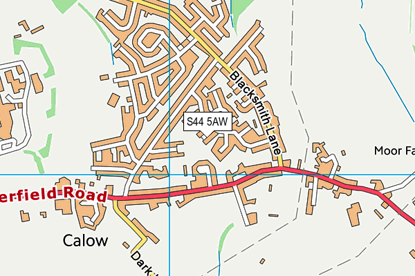 S44 5AW map - OS VectorMap District (Ordnance Survey)