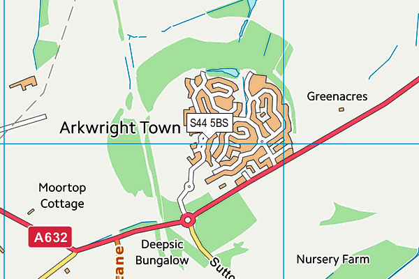 Arkwright Football Pitch map (S44 5BS) - OS VectorMap District (Ordnance Survey)