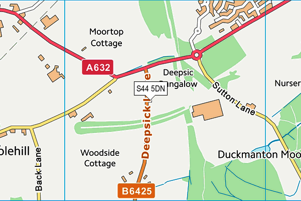 S44 5DN map - OS VectorMap District (Ordnance Survey)