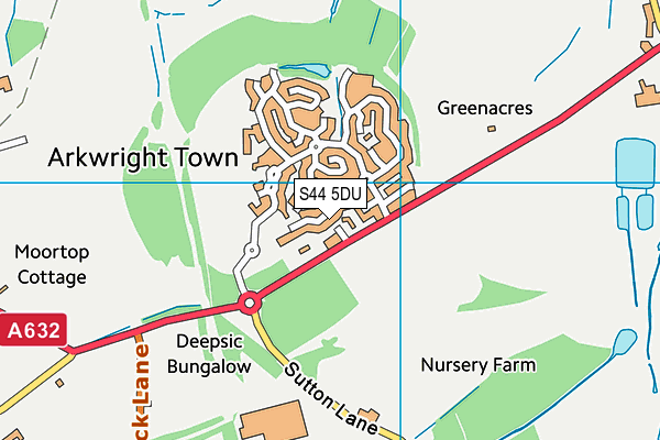 S44 5DU map - OS VectorMap District (Ordnance Survey)