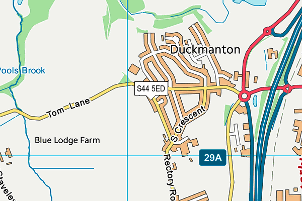 S44 5ED map - OS VectorMap District (Ordnance Survey)