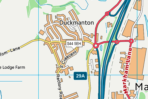 S44 5EH map - OS VectorMap District (Ordnance Survey)